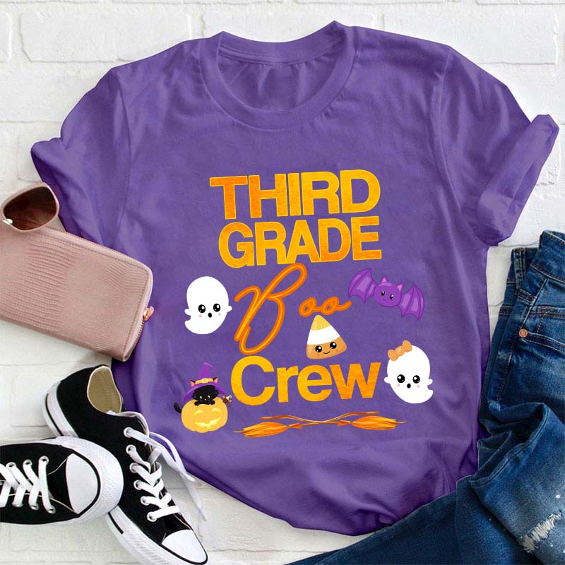 Personalized Grade Boo Crew Teacher T-Shirt