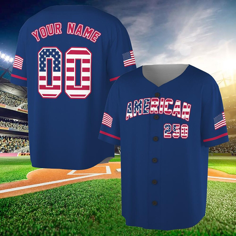 Personalized America 250th Anniversary Teacher Baseball Jersey
