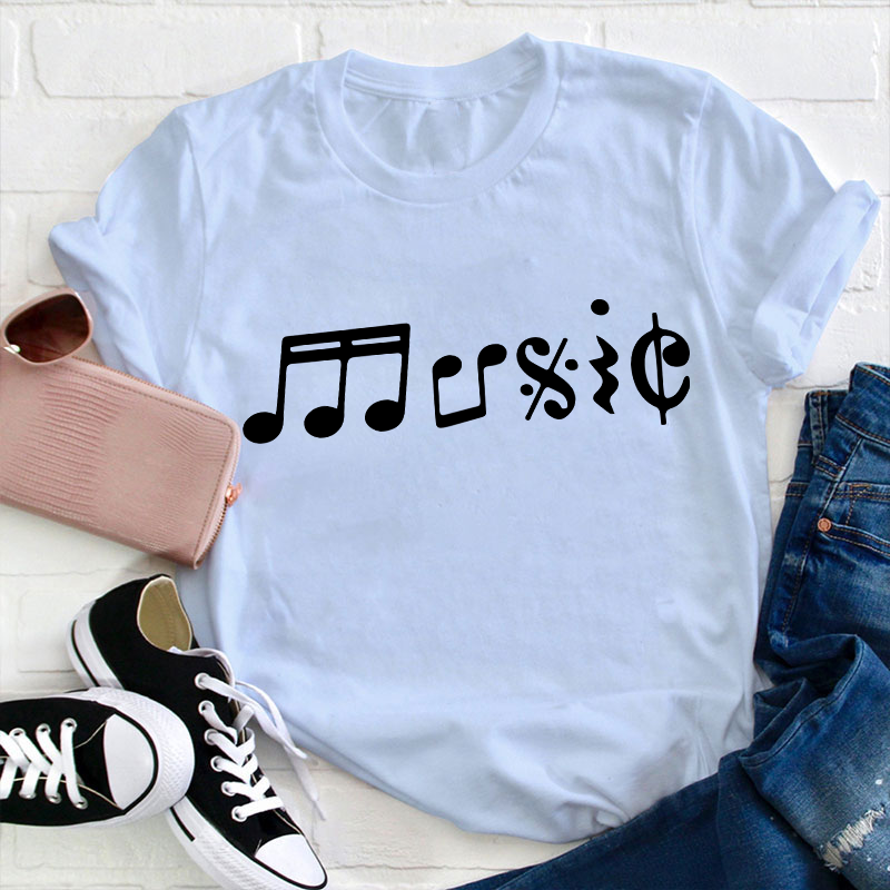 Music Notes Teacher T-Shirt