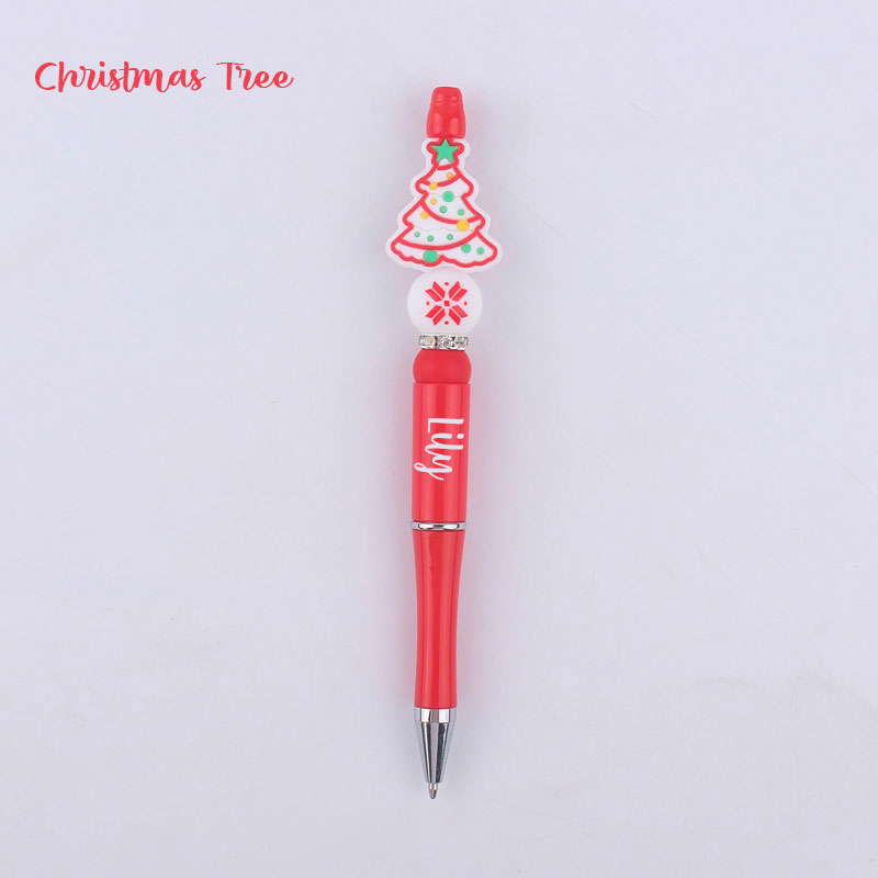 Personalized Christmas Silicone Bead Ballpoint Teacher Pens(30% Off Buy 10+, 50% Off Buy 30+)
