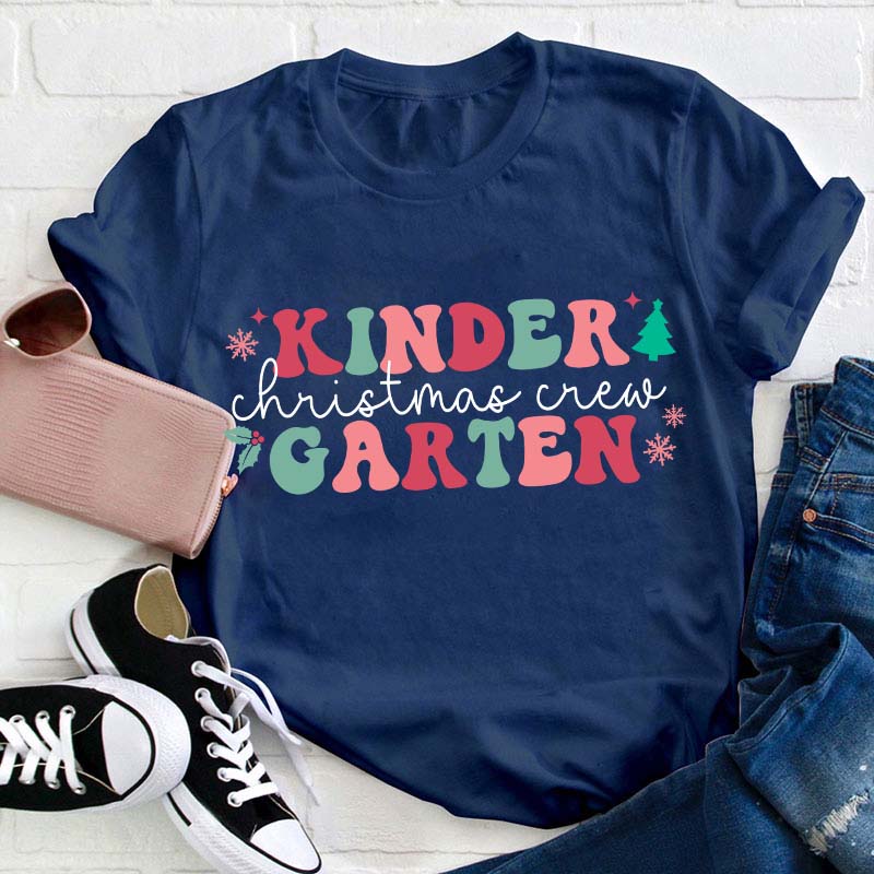 Personalized Grade Christmas Crew Teacher T-Shirt