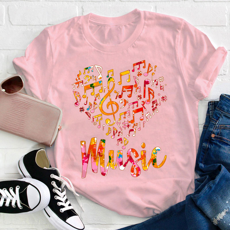 Music Heart Teacher T-Shirt