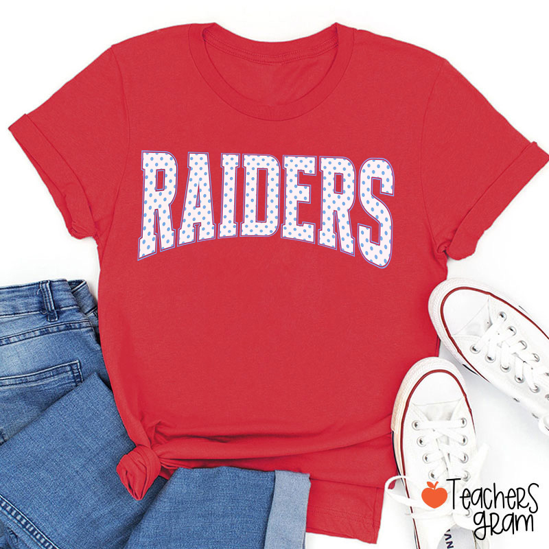 Personalized Mascot Polka Dots Teacher T-Shirt