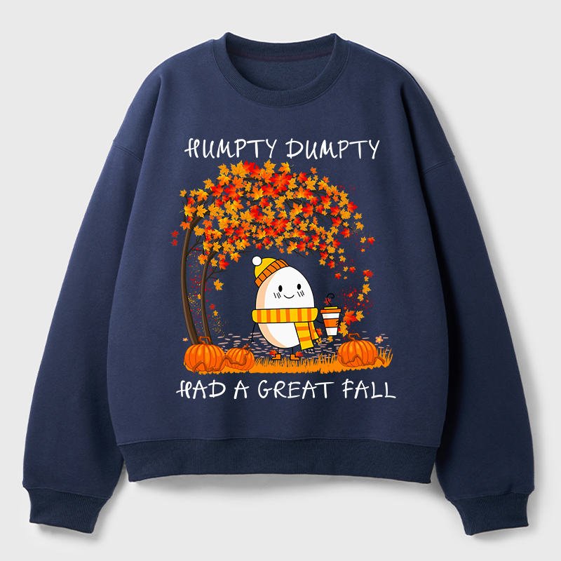 Humpty Happy Autumn Happy Fall Teacher Fleece Sweatshirt