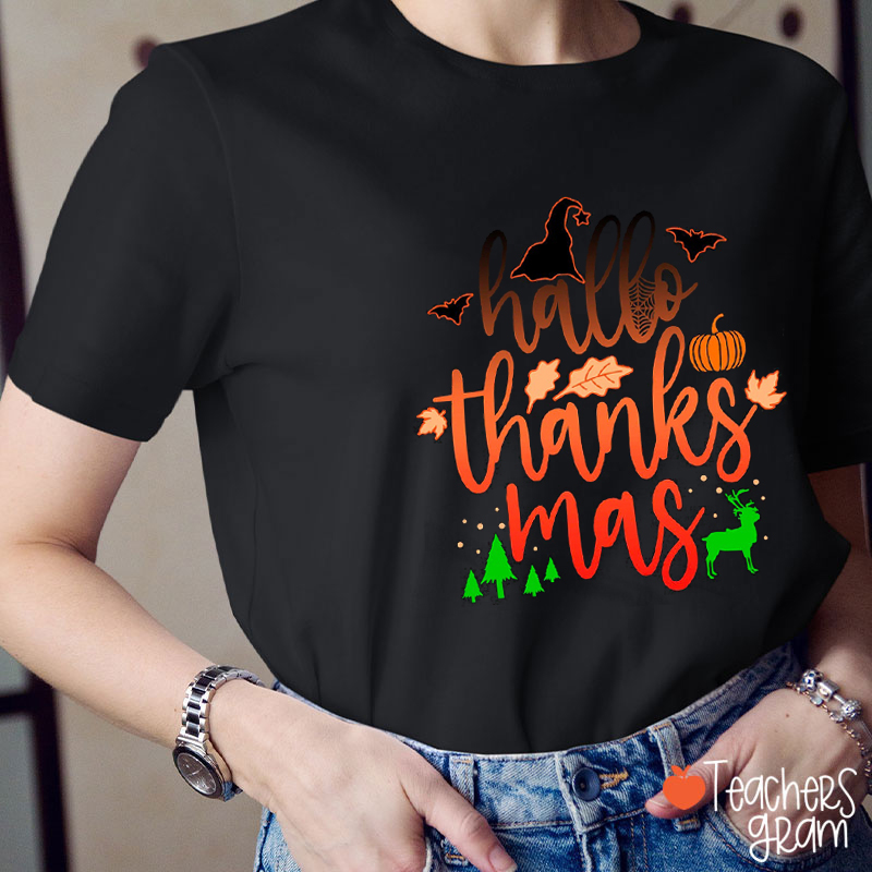 Hallothanksmas Teacher T-Shirt