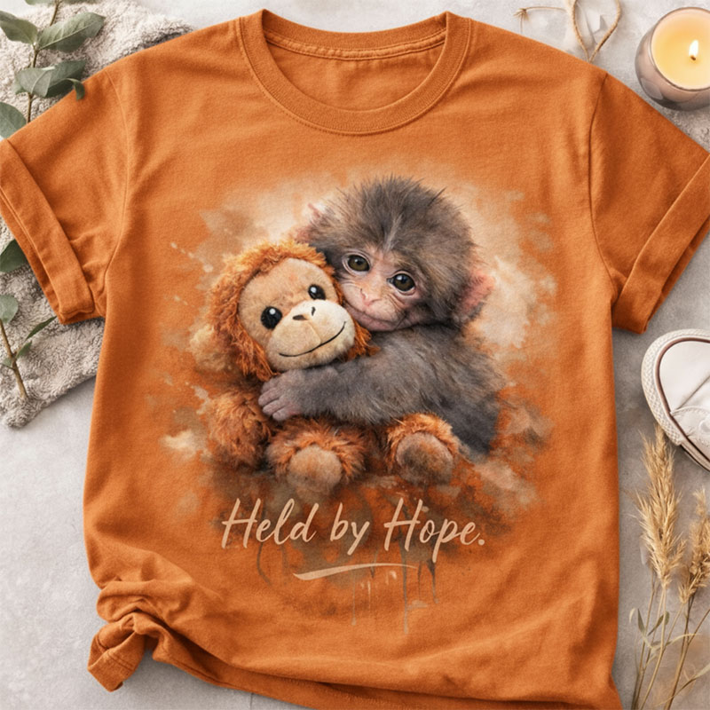 Held By Hope Punch Monkey Teacher Printed Super Soft T-Shirt