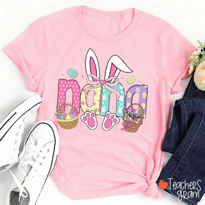 Personalized Name Cute Bunny Teacher T-Shirt
