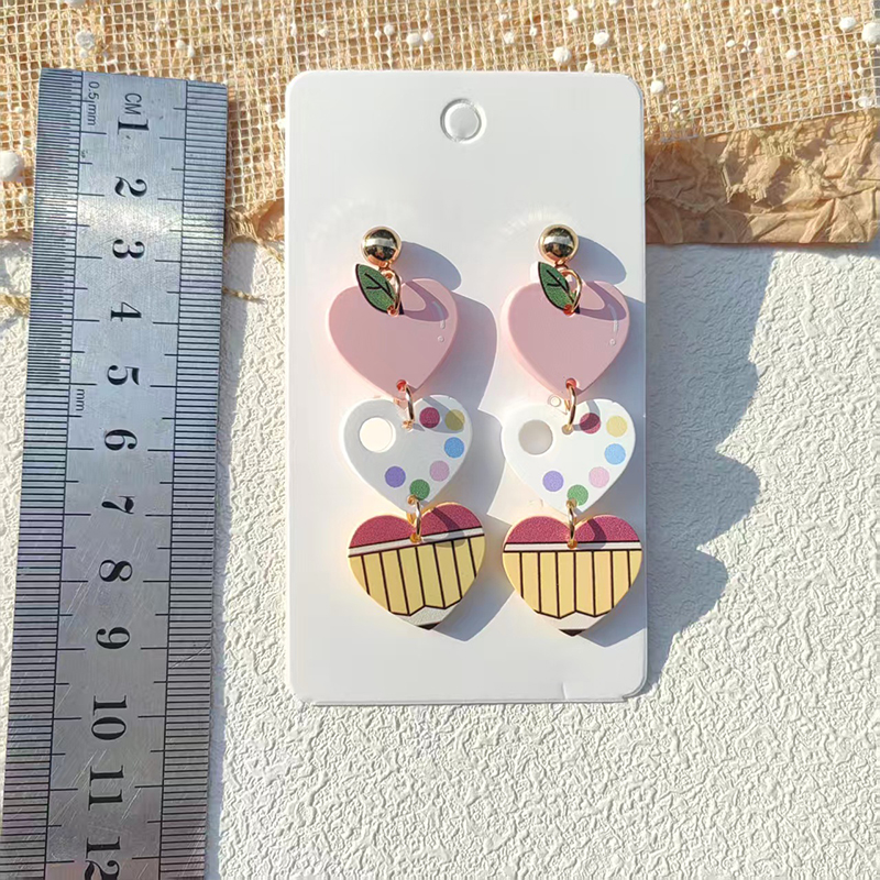 Cute Apple Pencil Teacher Acrylic Earrings