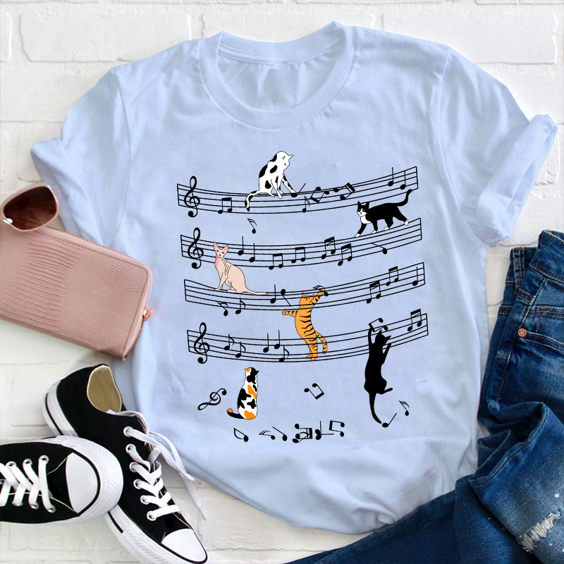 Cats And Music Teacher T-Shirt