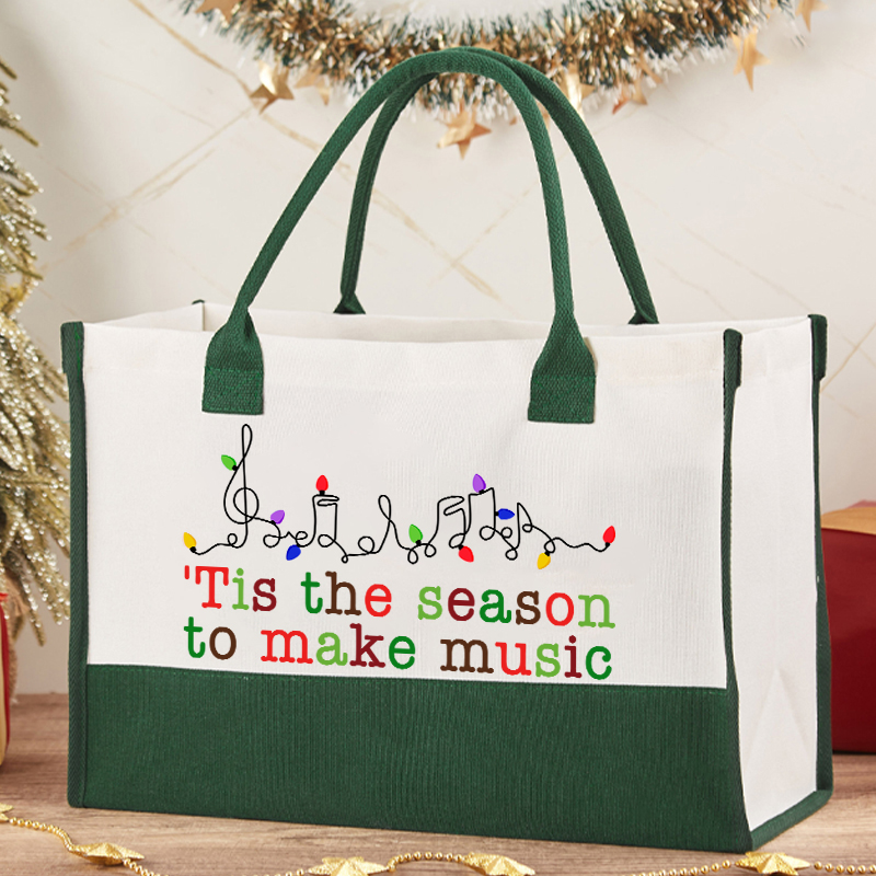 Tis The Season To Make Music Teacher Cotton Tote Bag
