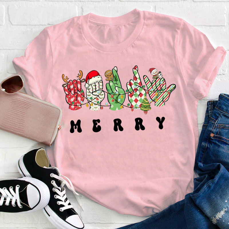 Merry Gesture Teacher T-Shirt