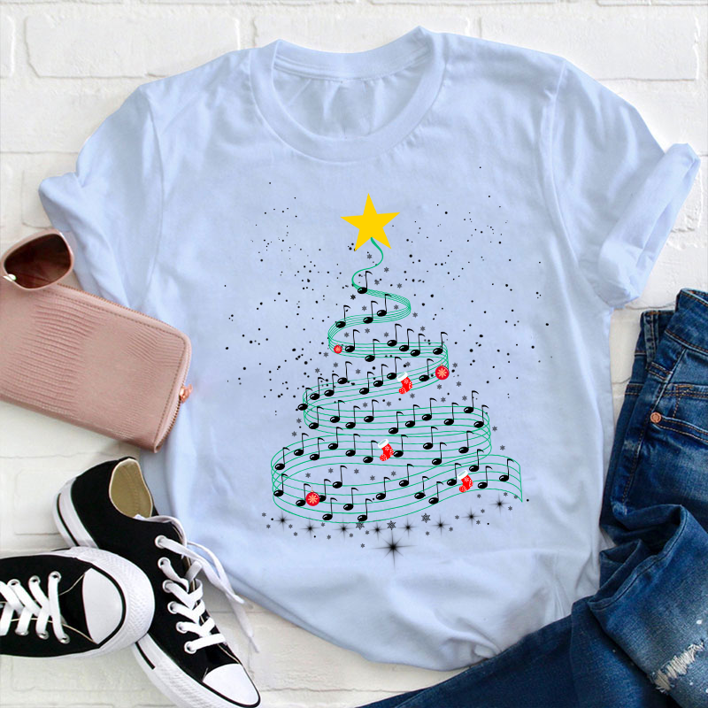 Music Note Christmas Tree Teacher T-Shirt