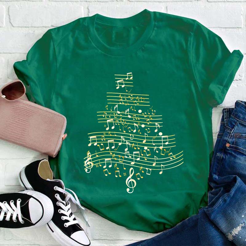 Musical Note Tree Teacher T-Shirt