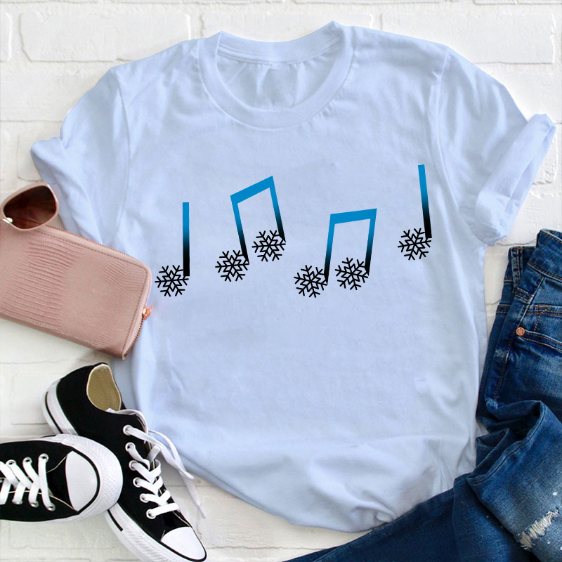 Snowflake Note Teacher T-Shirt