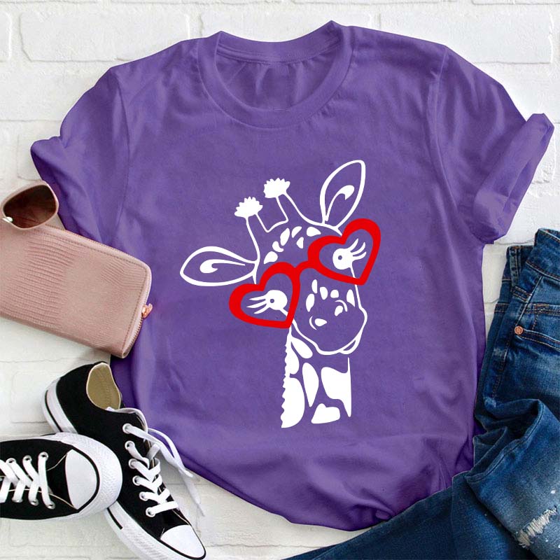 Cute Giraffe Teacher T-Shirt