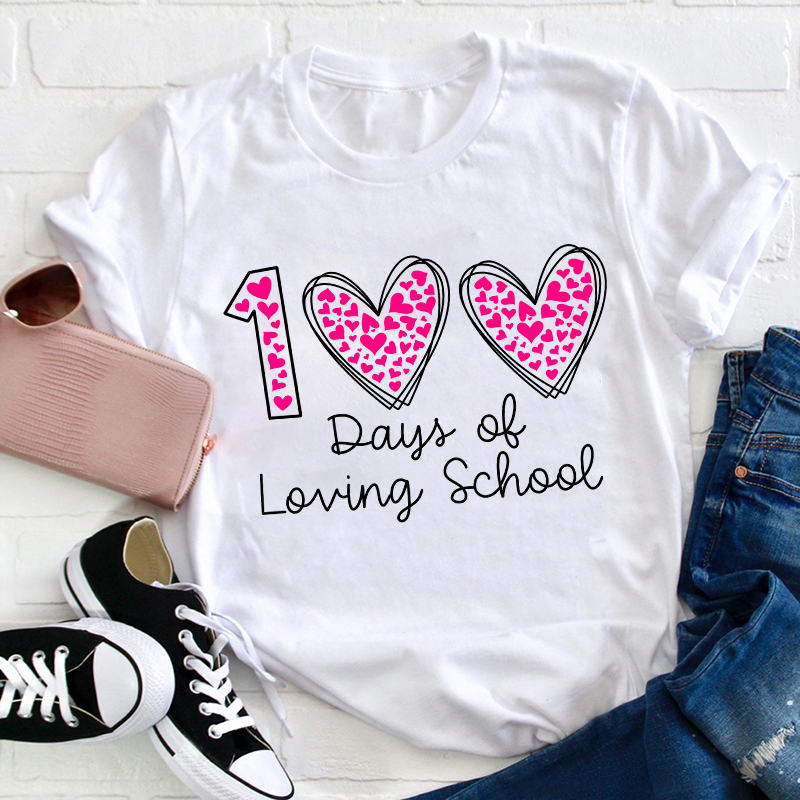 100 Days Of Loving My Students Teacher T-Shirt Sale-Teachersgram