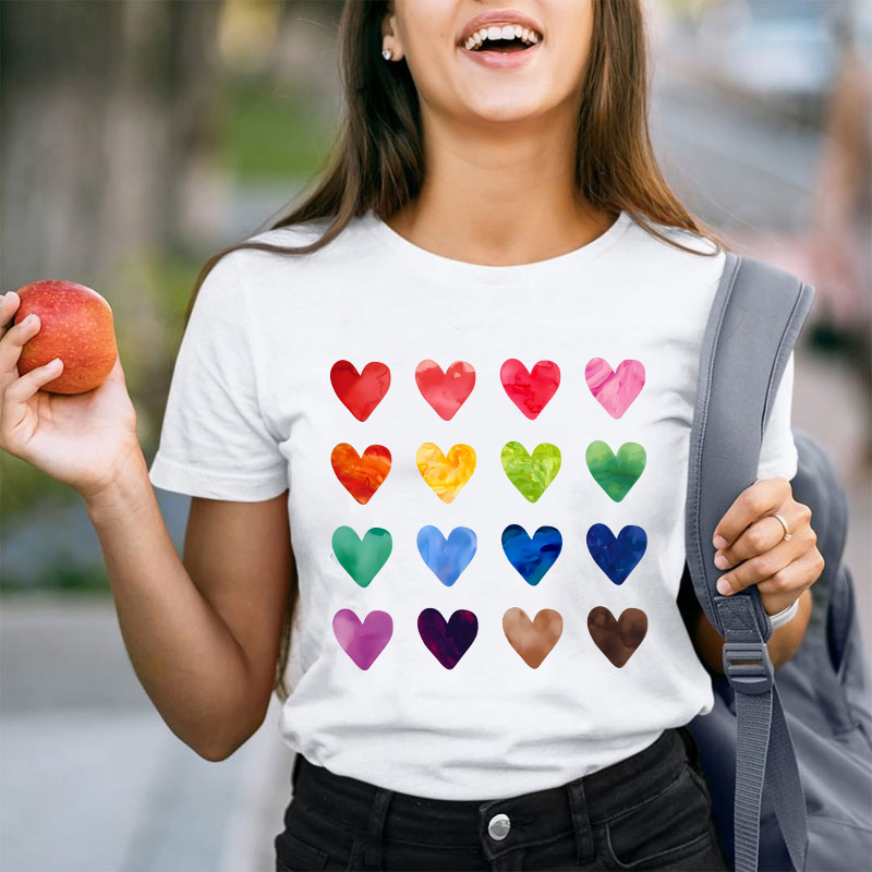 Colorful Love Combination Teacher T-Shirt