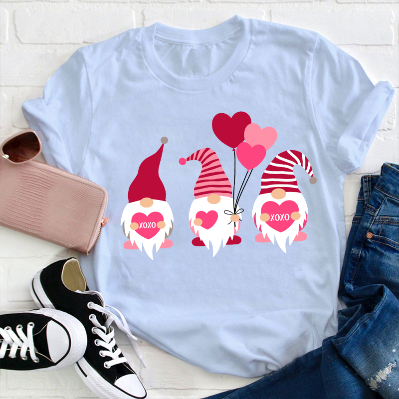 Gnome Valentine XOXO Teacher T-Shirt