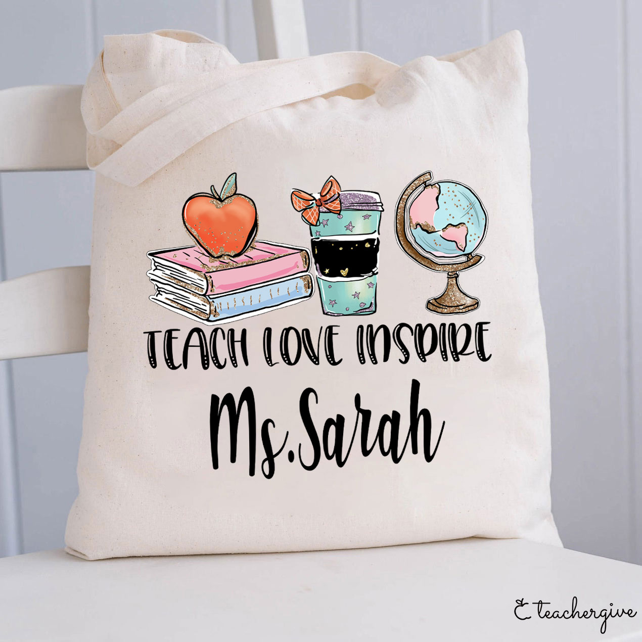Personalized Teach Love Inspire Teacher Tote Bag Sale-Teachersgram