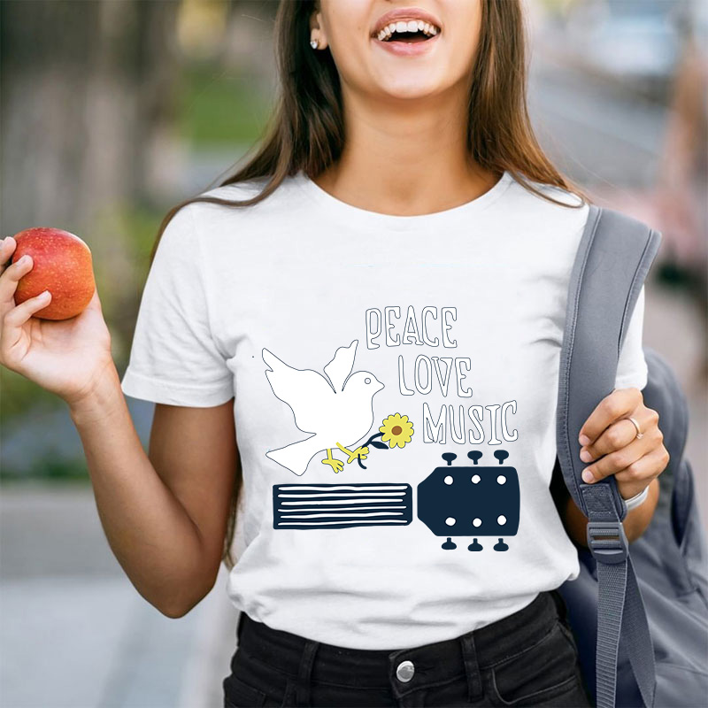 Peace Love Music Teacher T-Shirt