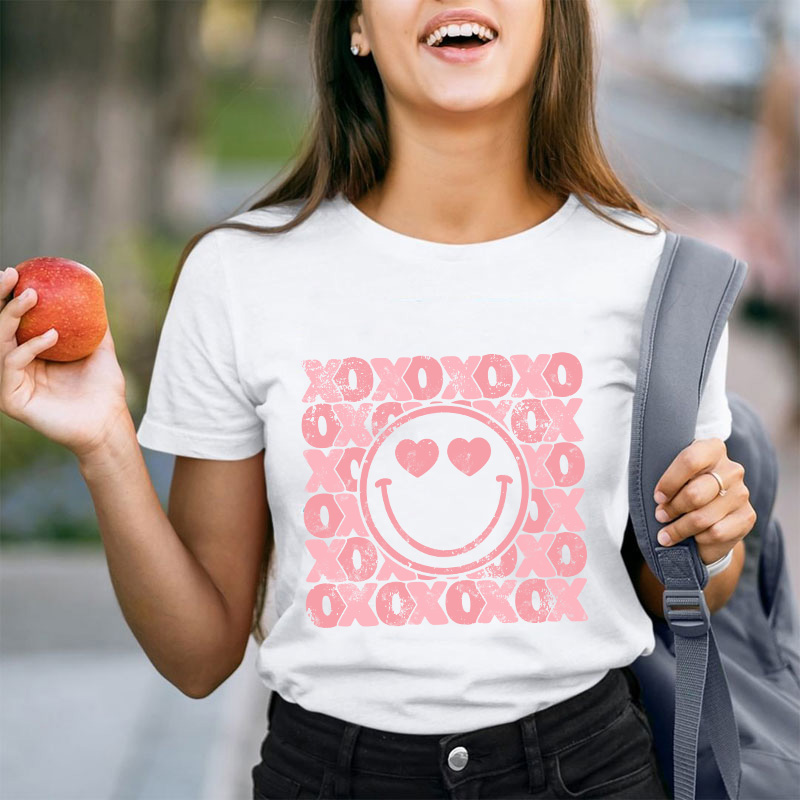 XOXO Smiling Face Teacher T-Shirt