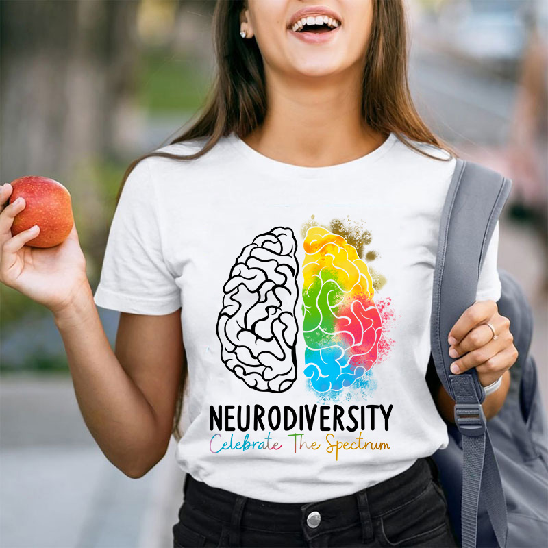 Neurodiversity Celebrate The Spectrum Teacher T-Shirt
