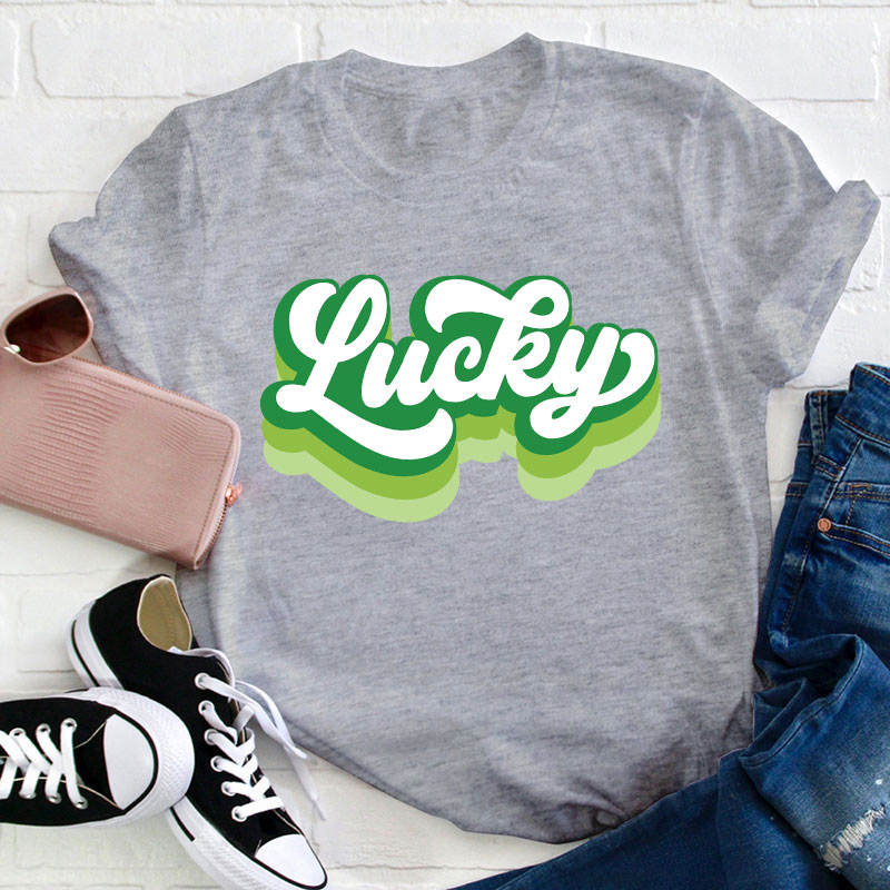 Retro Lucky Teacher T-Shirt