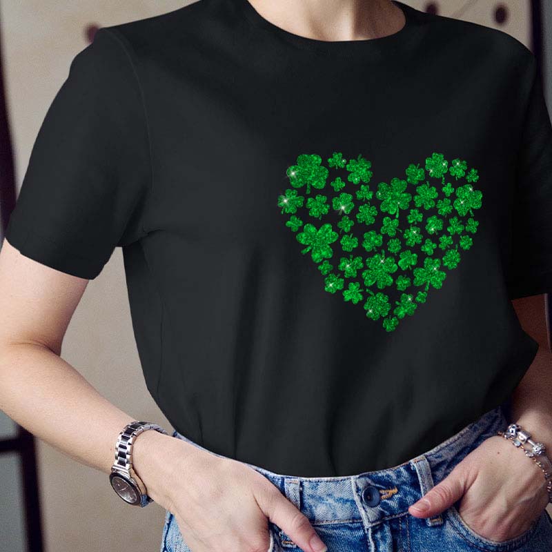 Heart Shamrock Teacher T-Shirt