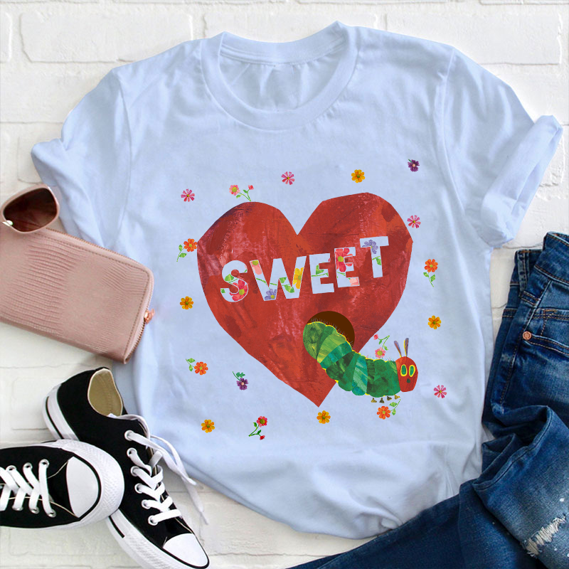 Sweet Heart Caterpillar Teacher T-Shirt