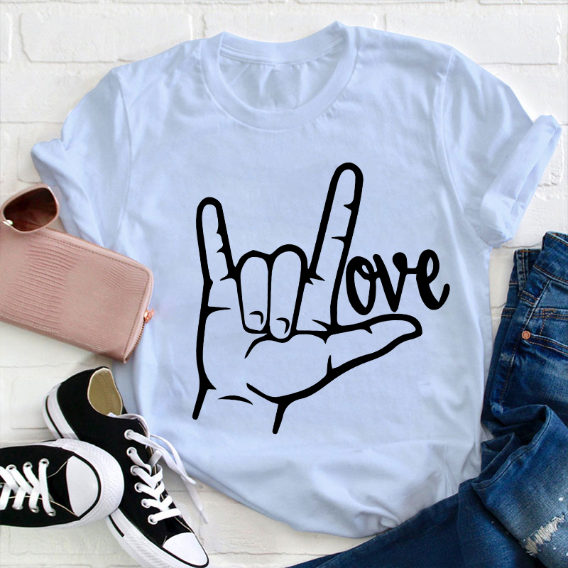 Peace Sign Love Teacher T-Shirt