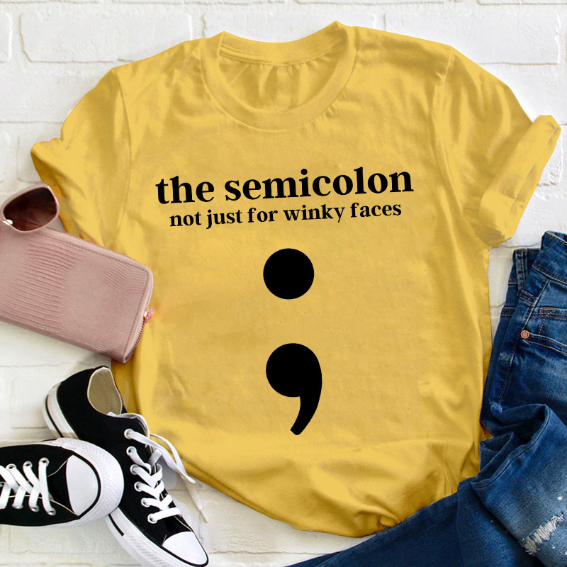 Semicolon Punctuation English Teacher T-Shirt