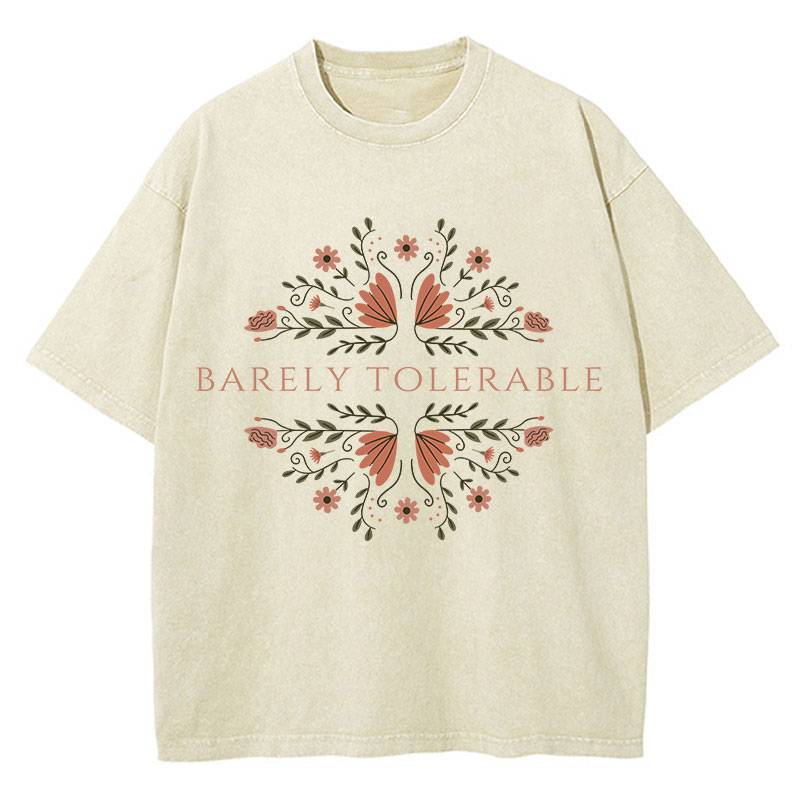 Barely Tolerable Pride And Prejudice Teacher Washed T-Shirt