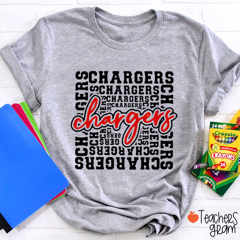 Personalized Mascot Squard Shaped Teacher T-Shirt