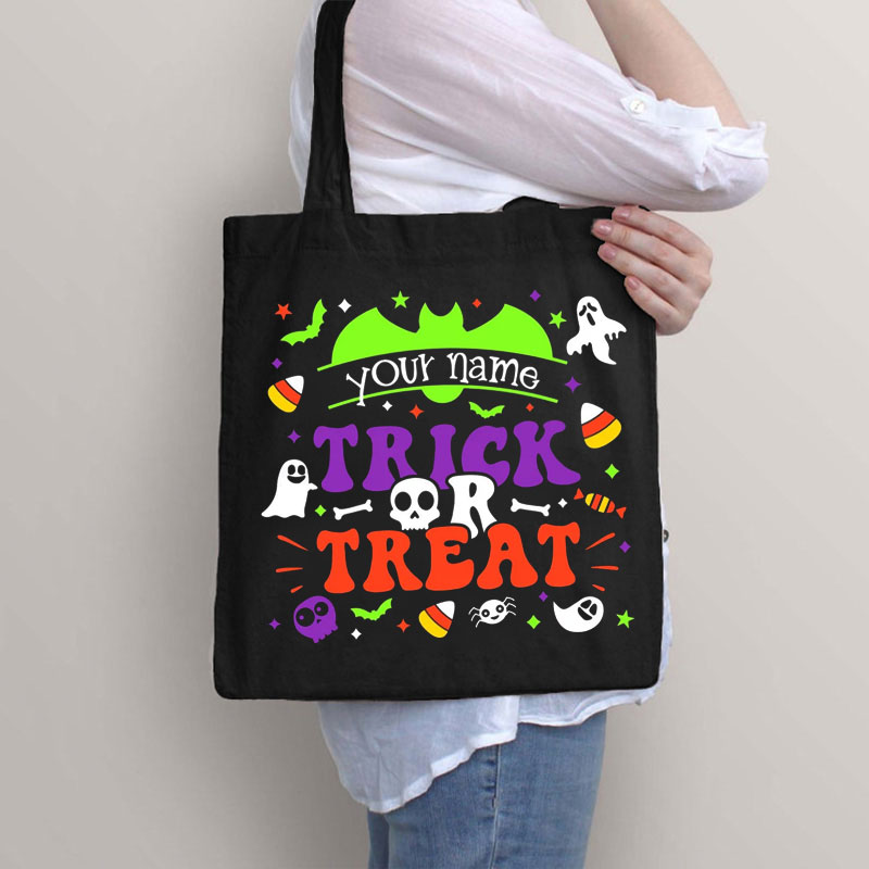 Personalized Trick Or Treat Teacher Tote Bag