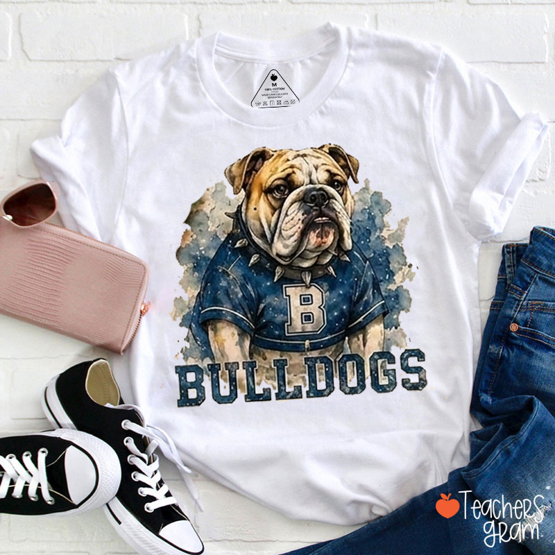 Personalized Mascot Watercolor Animal Teacher T-Shirt