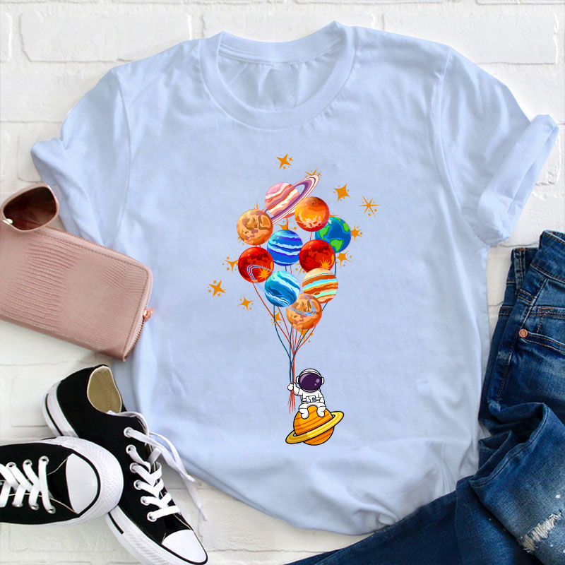 Space Balloon Astronaut Space Teacher T-Shirt