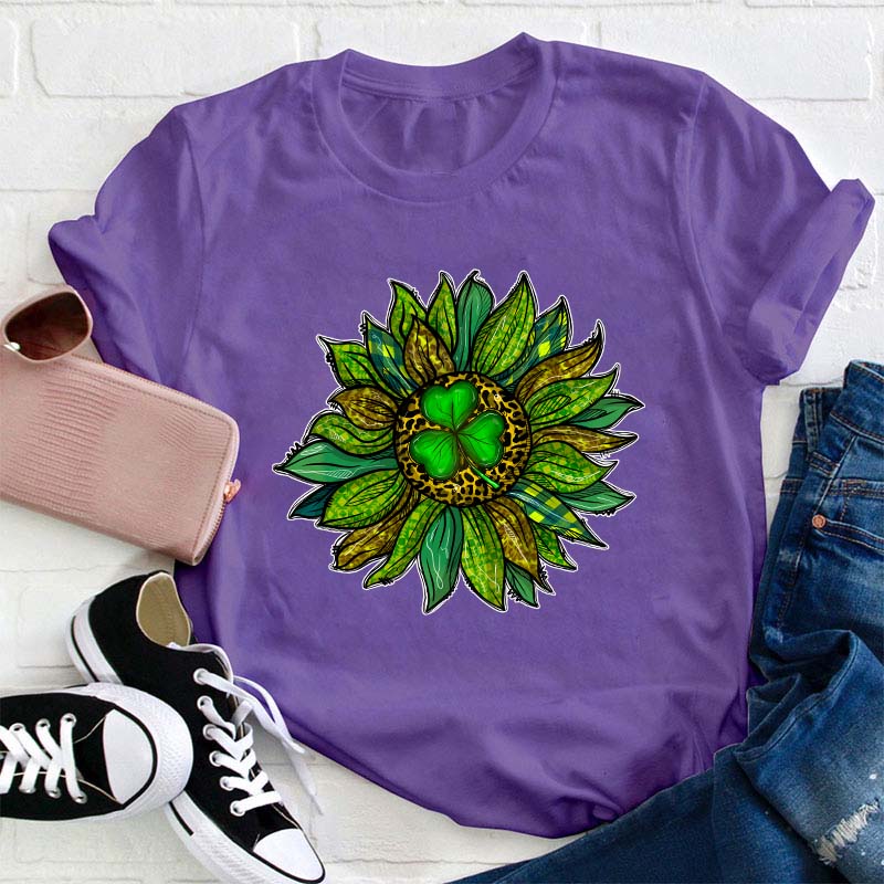 Patricks Day Sunflower Teacher T-Shirt