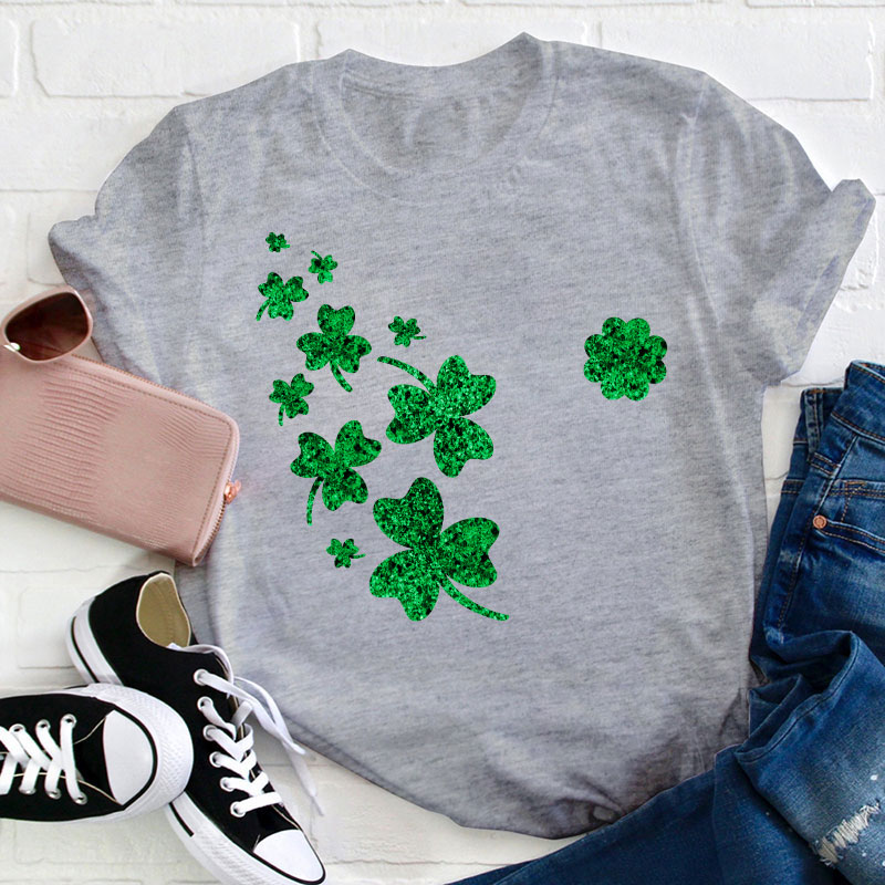 Glitter Clover Teacher T-Shirt