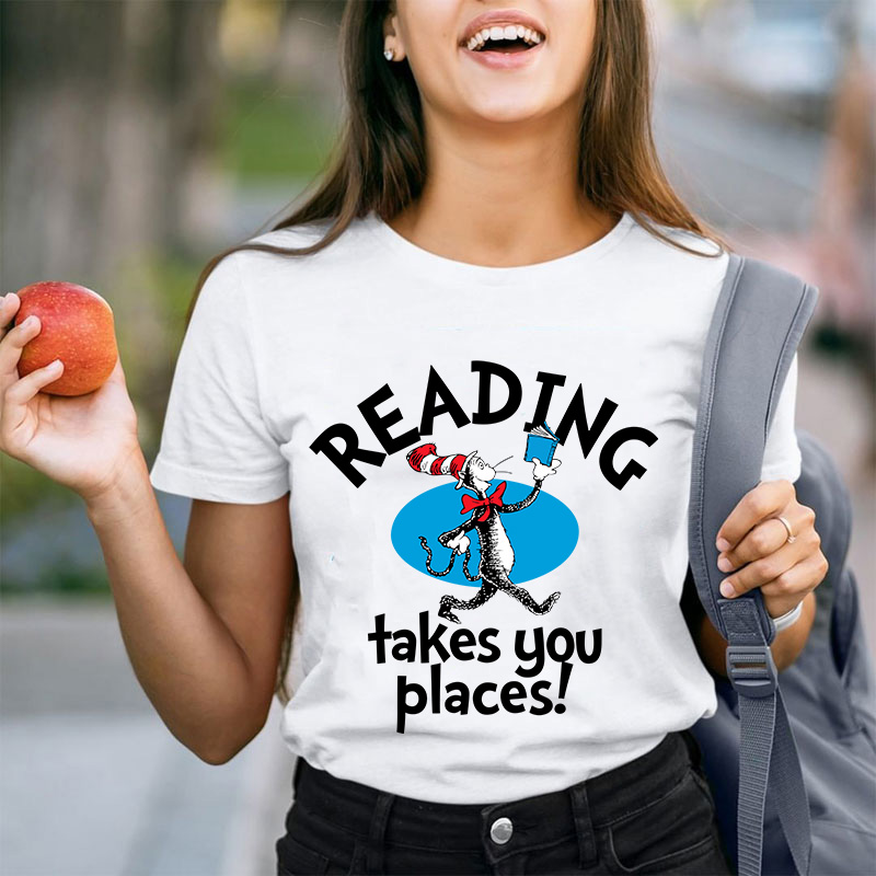 Reading Takes You Places Teacher T-Shirt
