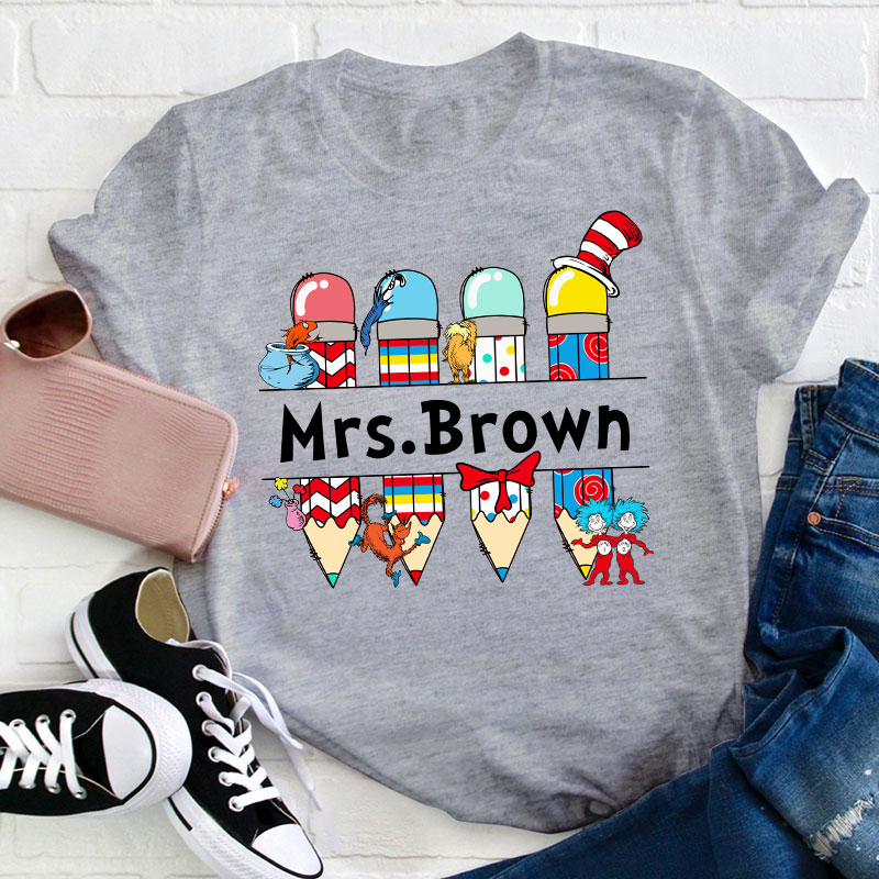 Personalized Name Reading Thing Teacher T-Shirt
