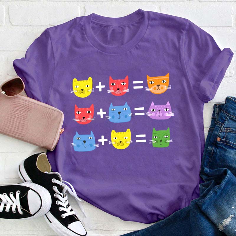 Cat Themed Color Theory Teacher T-Shirt
