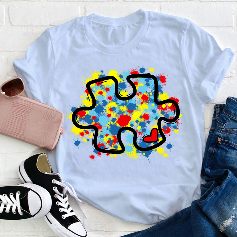 Autism Awareness Puzzle Teacher T-Shirt