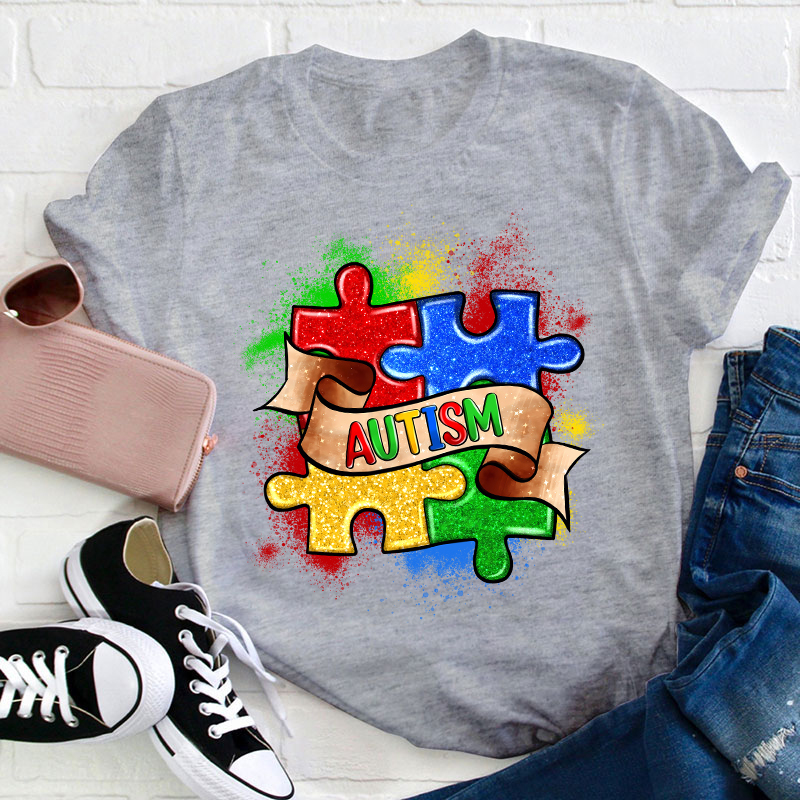 Autism Puzzle Teacher T-Shirt
