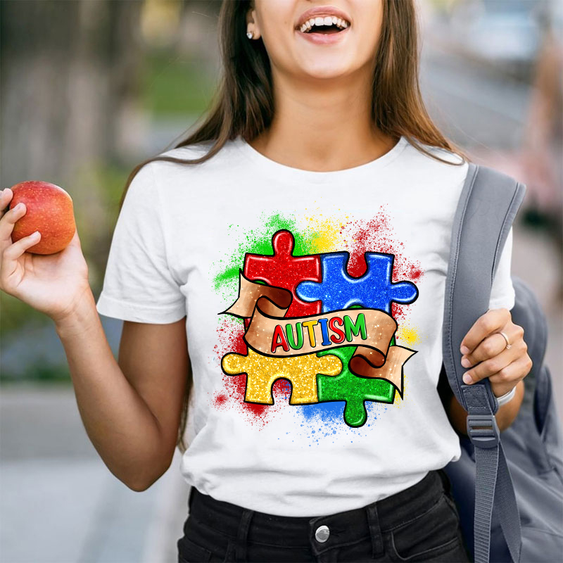 Autism Puzzle Teacher T-Shirt