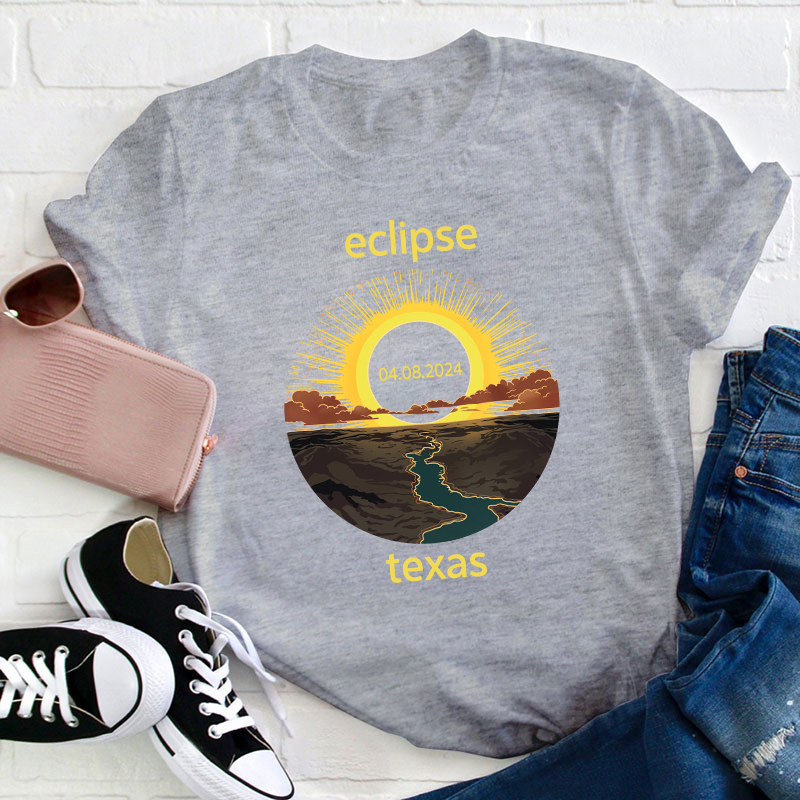 Texas Eclipse Teacher T-Shirt
