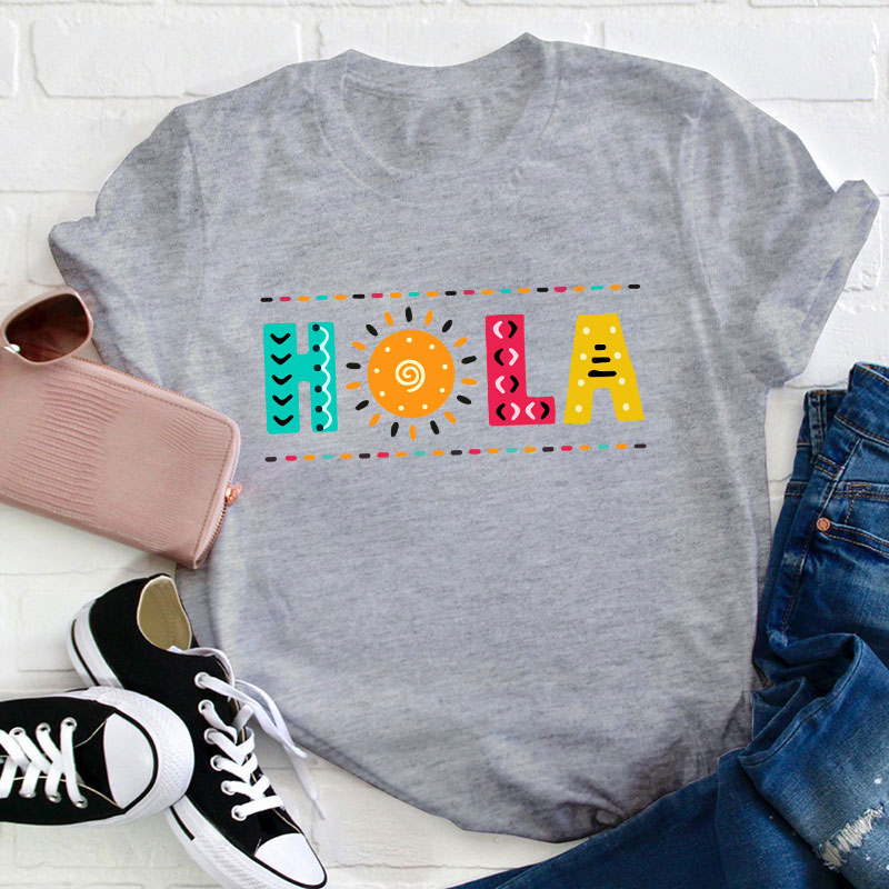 Retro Hola Sunshine Teacher T-Shirt
