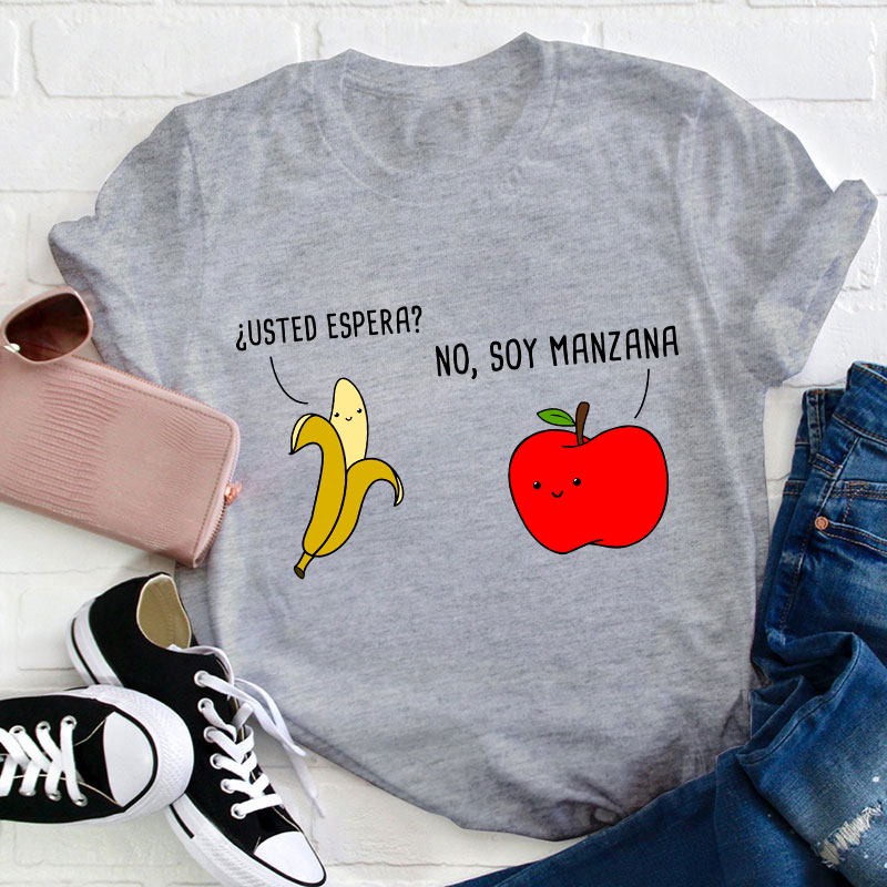 Play On Words Cartoon In Spanish Teacher T-Shirt