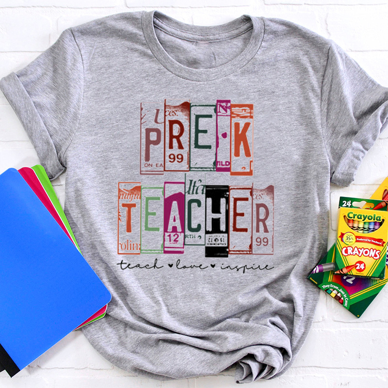 Personalized Retro License Plate Style Teacher T-Shirt