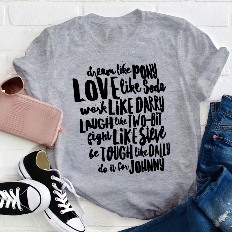 The Outsiders Character Names Teacher T-Shirt