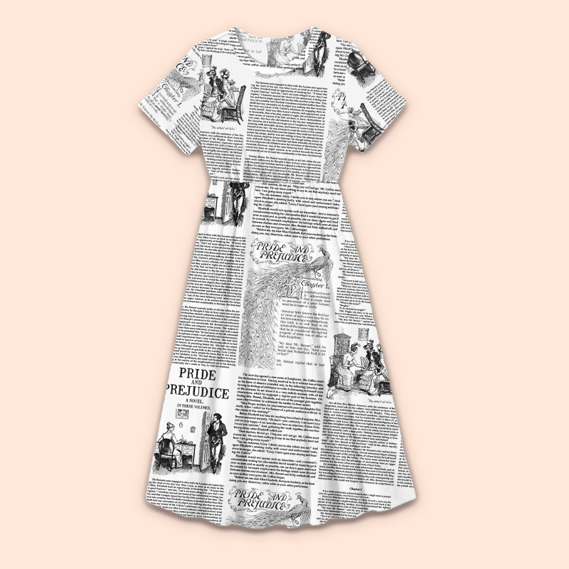 Pride And Prejudice Chapter Teacher Printed Dress
